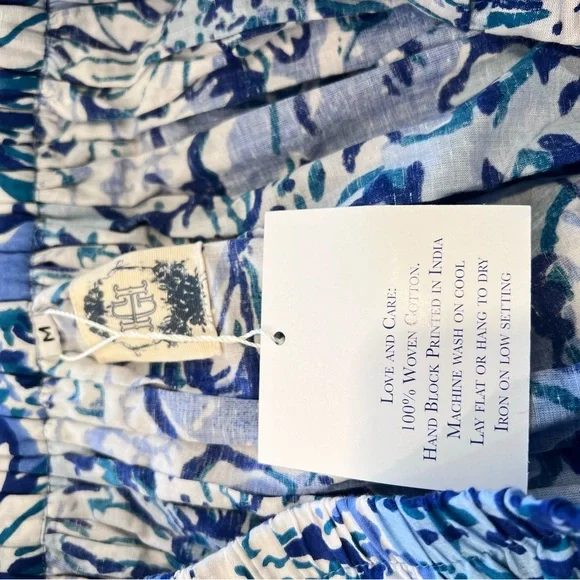 NWT Heart of Grace Blue & White Floral Tiered Maxi Skirt Size M - Picture 5 of 5